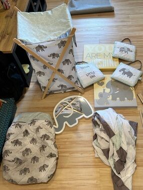 💛🐘🩶Sweet jojo designs elephant baby nursery bundle